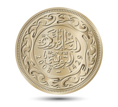 Tunisia one hundred millim vector coin. Obverse clipart