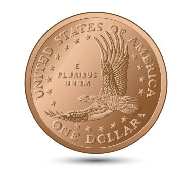 Bir Amerikan doları. Amerikan parası. Vektör illüstrasyonu.