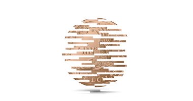 Bir Amerikan doları. Bozuk para ekranda büyüleyici bir şekilde beliriyor. Canlandırılmış vektör parası. Para animasyonu.