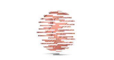 İki euro sent bozukluk. Bozuk para ekranda büyüleyici bir şekilde beliriyor. Canlandırılmış vektör parası. Para animasyonu.
