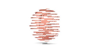 Bir euro sent bozukluk. Bozuk para ekranda büyüleyici bir şekilde beliriyor. Canlandırılmış vektör parası. Para animasyonu.