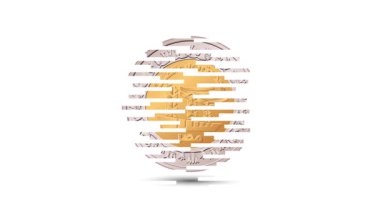 Elektrik santrali. Mısır parasının tam tersi. Bozuk para ekranda büyüleyici bir şekilde beliriyor. Canlandırılmış vektör parası. Para animasyonu.