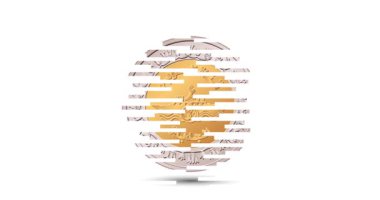 Mısır 2015. Mısır parasının tam tersi. Bozuk para ekranda büyüleyici bir şekilde beliriyor. Canlandırılmış vektör parası. Para animasyonu.