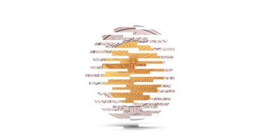 Firavunların altın geçit töreni. Mısır parasının tam tersi. Bozuk para ekranda büyüleyici bir şekilde beliriyor. Canlandırılmış vektör parası. Para animasyonu.