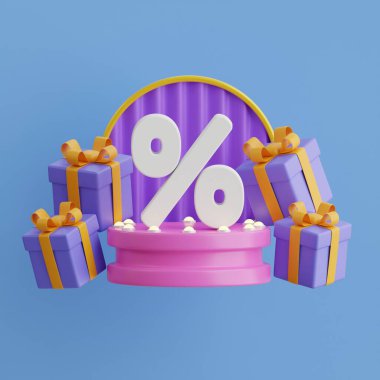 Çevrimiçi alışveriş 3D İllüstrasyon, çevrimiçi dükkan, çevrimiçi ödeme ve yüzen elementlerle dağıtım kavramı.