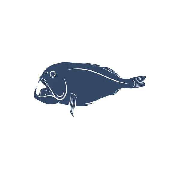 Deep Sea Fish Vector Illustration Design Deep Sea Fish Logo — Stock Vector