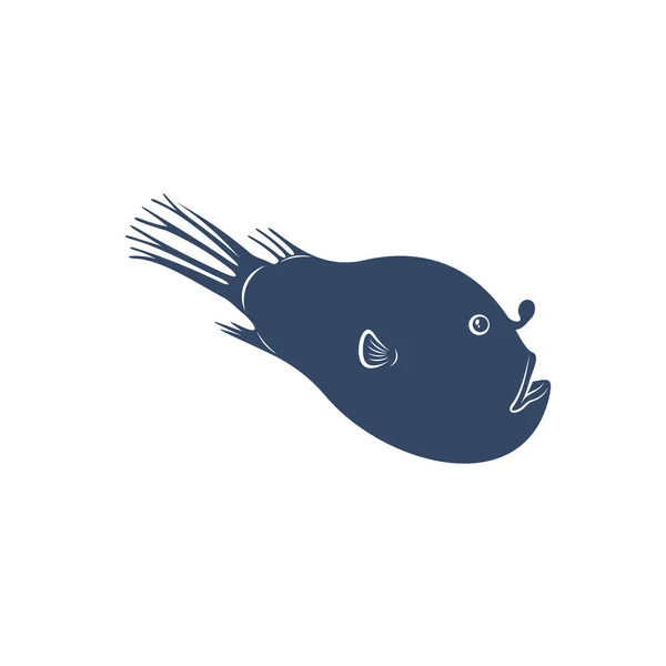 Desain Gambar Vektor Ikan Laut Dalam Templat Logo Ikan Laut - Stok Vektor