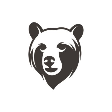 Head Bear vektör çizimi. Baş Ayı logo tasarım şablonu.