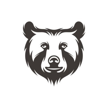 Head Bear vektör çizimi. Baş Ayı logo tasarım şablonu.
