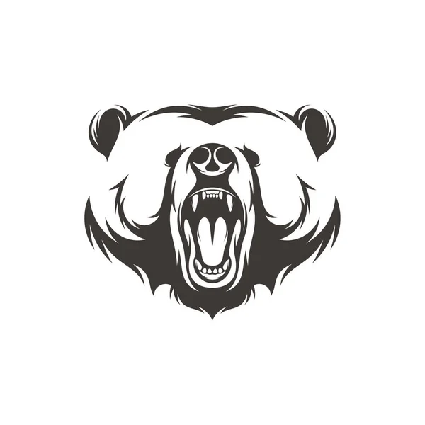 Head Bear Vektor Illusztráció Design Head Bear Logó Design Sablon — Stock Vector