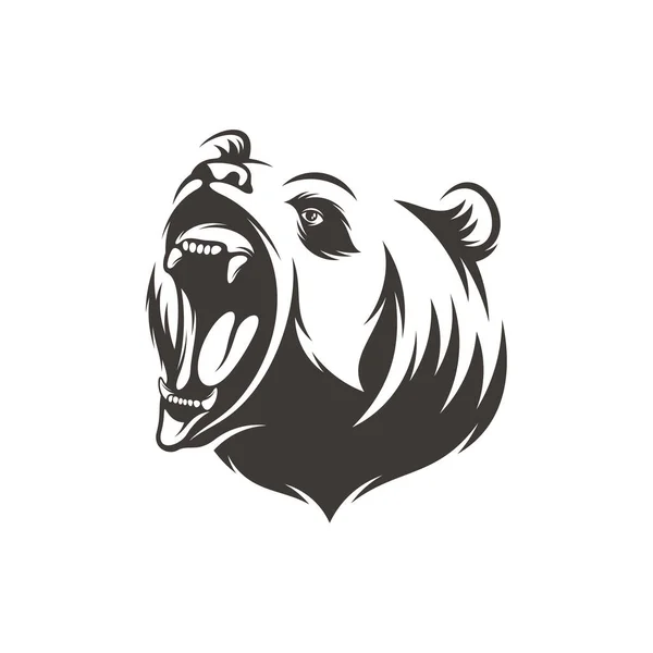 Head Bear Vector Illustration Design Head Bear Logo Design Template — Stock Vector