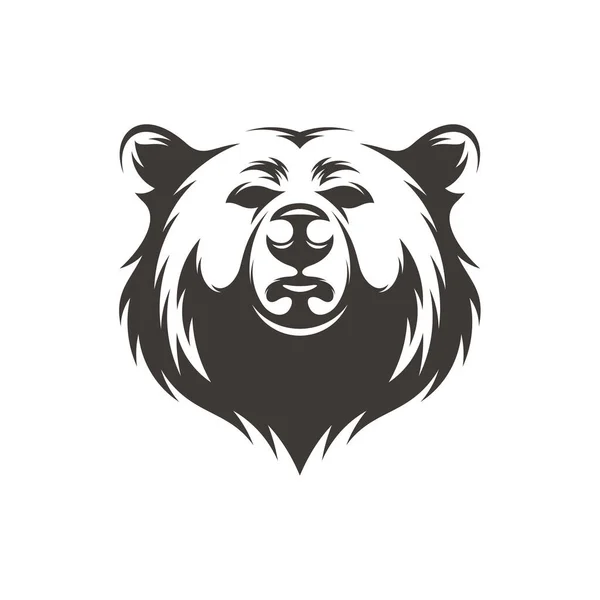 Head Bear Vektor Illusztráció Design Head Bear Logó Design Sablon — Stock Vector