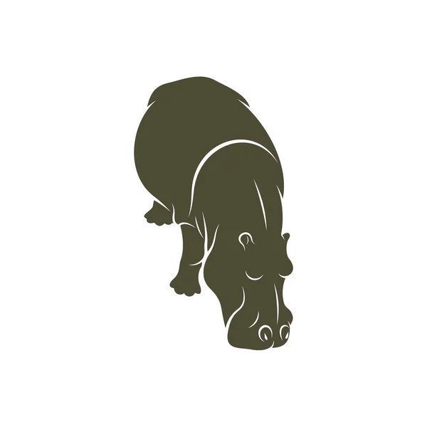 Hippopotamus Vektör Çizimi Hippopotamus Logo Tasarımı Şablonu — Stok Vektör