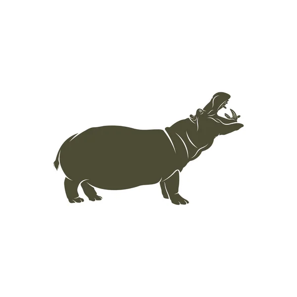 Illustration Vectorielle Hippopotame Modèle Conception Logo Hippopotame — Image vectorielle