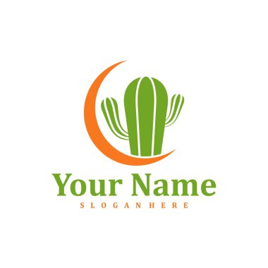 Kaktüs logo tasarımı şablonu. Yaratıcı Kaktüs logo vektör çizimi.