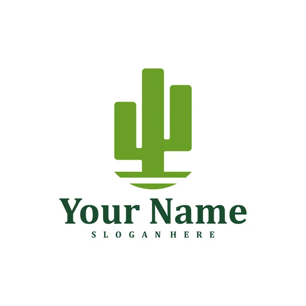 Plantilla Diseño Logotipo Cactus Ilustración Del Vector Del Logotipo Cactus — Archivo Imágenes Vectoriales