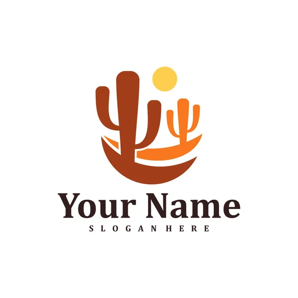 Kaktüs logo tasarımı şablonu. Yaratıcı Kaktüs logo vektör çizimi.