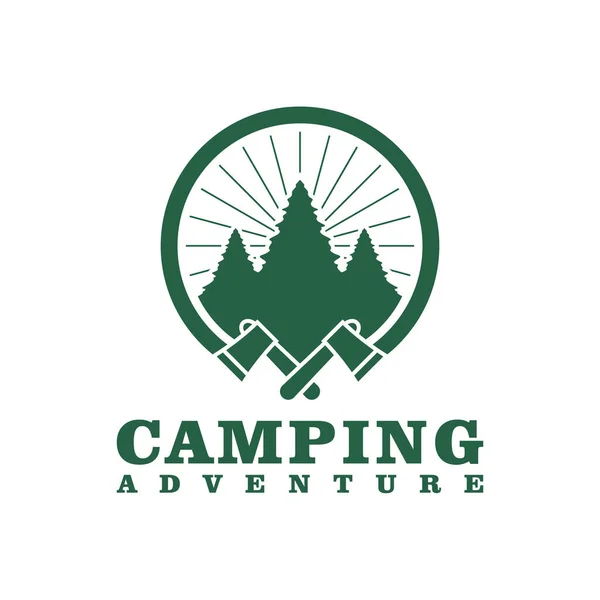 露营标志设计模板 野营历险标志矢量图解 — 图库矢量图片