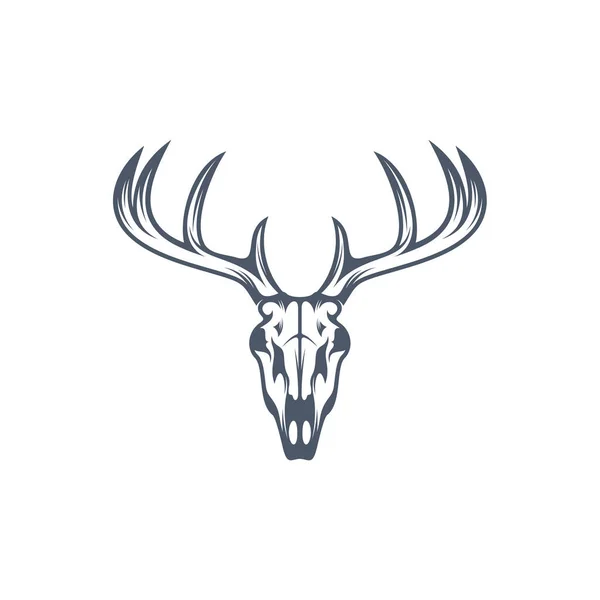 Desenho Ilustração Vetor Ósseo Veado Principal Modelo Design Logotipo Veado —  Vetores de Stock