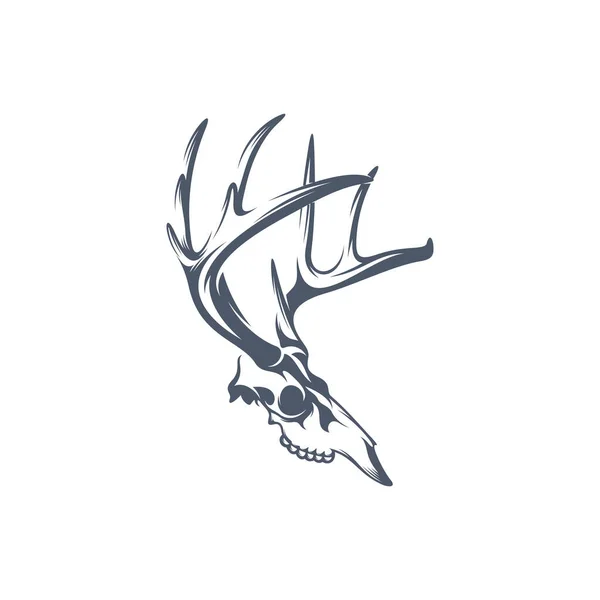 Diseño Ilustración Vectores Óseos Head Deer Diseño Del Logo Head — Archivo Imágenes Vectoriales
