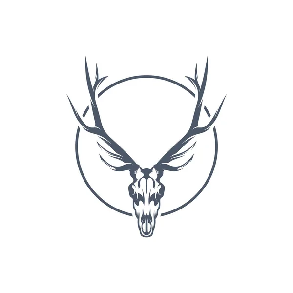 Diseño Ilustración Vectores Óseos Head Deer Diseño Del Logo Head Ilustración de stock