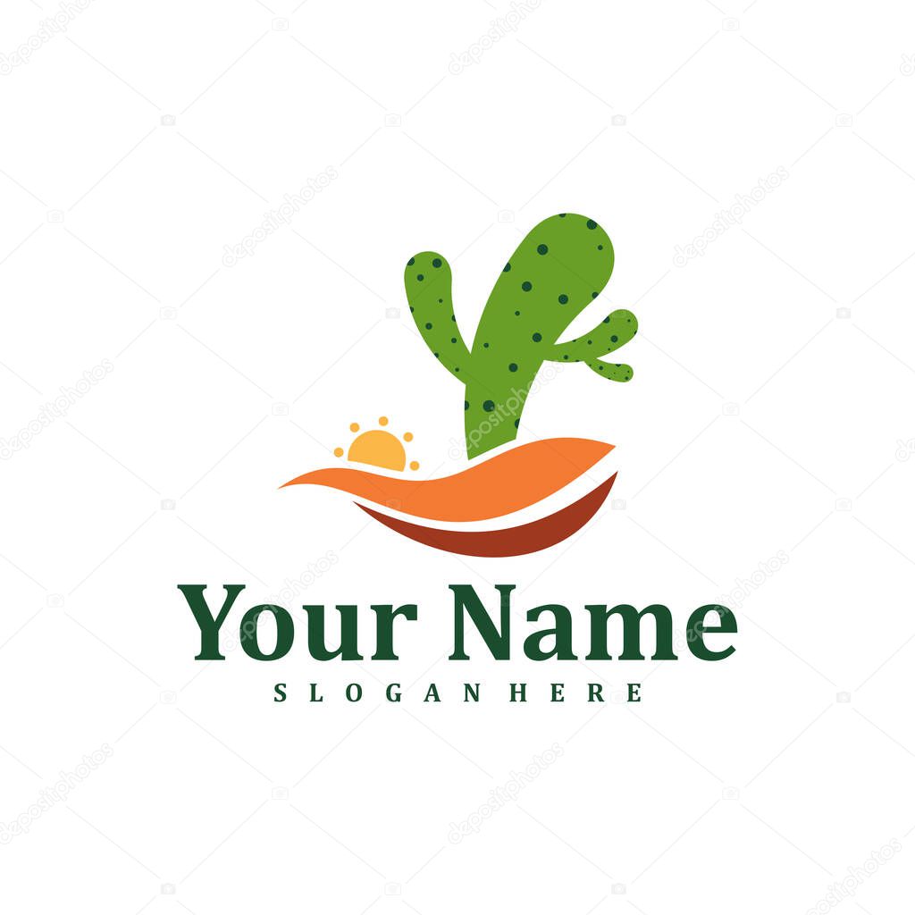 Cactus logo design Template. Creative Cactus logo vector illustration.