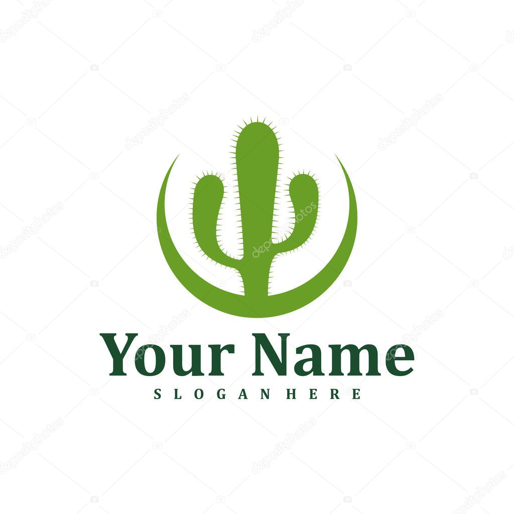 Cactus logo design Template. Creative Cactus logo vector illustration.
