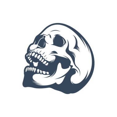 Kafatası vektör çizimi. Kafatası logo tasarım şablonu.