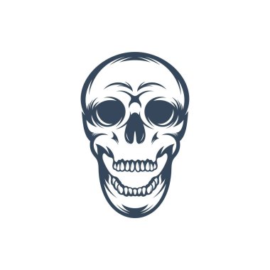 Kafatası vektör çizimi. Kafatası logo tasarım şablonu.