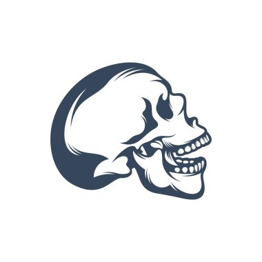 Kafatası vektör çizimi. Kafatası logo tasarım şablonu.