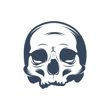 Kafatası vektör çizimi. Kafatası logo tasarım şablonu.