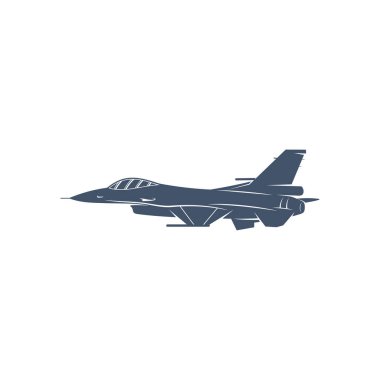 Askeri uçak vektör çizimi. Fighter Jets logo tasarım şablonu.