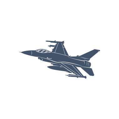 Askeri uçak vektör çizimi. Fighter Jets logo tasarım şablonu.