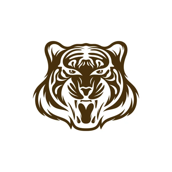 Head Tiger Vector Diseño Ilustración Diseño Del Logo Head Tiger — Vector de stock