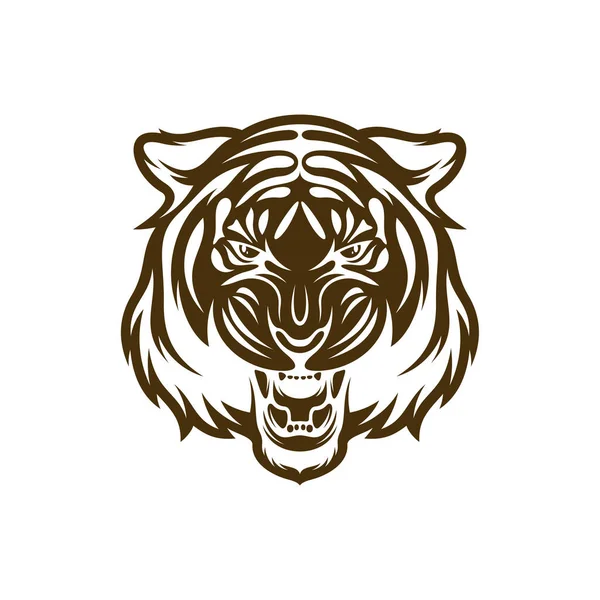 Illustration Vectorielle Head Tiger Modèle Conception Logo Head Tiger — Image vectorielle