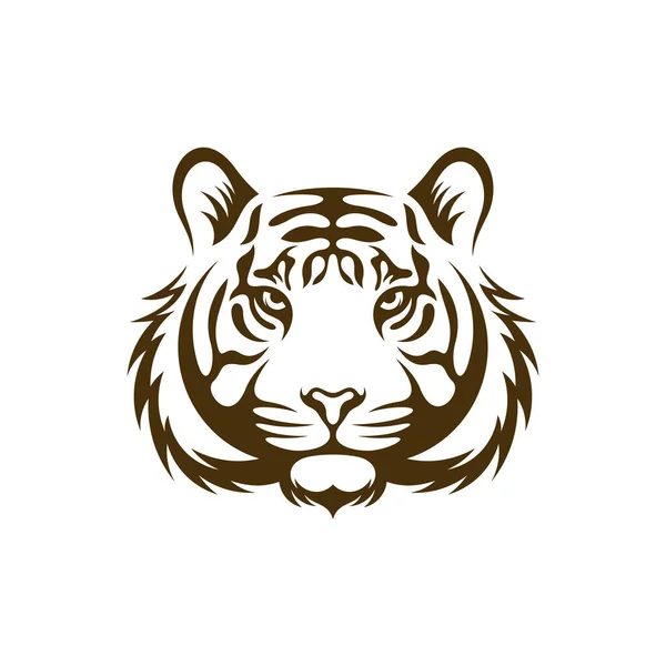 Desenho Ilustração Vetorial Tigre Principal Modelo Design Logotipo Tiger Head — Vetor de Stock