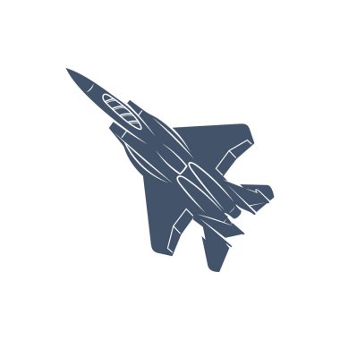 Askeri uçak vektör çizimi. Fighter Jets logo tasarım şablonu.