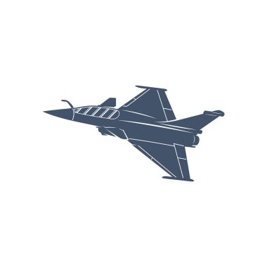 Askeri uçak vektör çizimi. Fighter Jets logo tasarım şablonu.