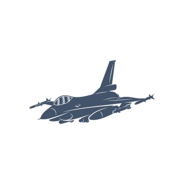 Askeri uçak vektör çizimi. Fighter Jets logo tasarım şablonu.