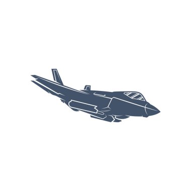 Askeri uçak vektör çizimi. Fighter Jets logo tasarım şablonu.
