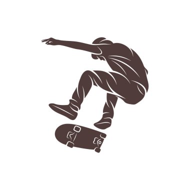 Kaykaycı vektör çizimi. Kaykaycı logosu tasarım şablonu.