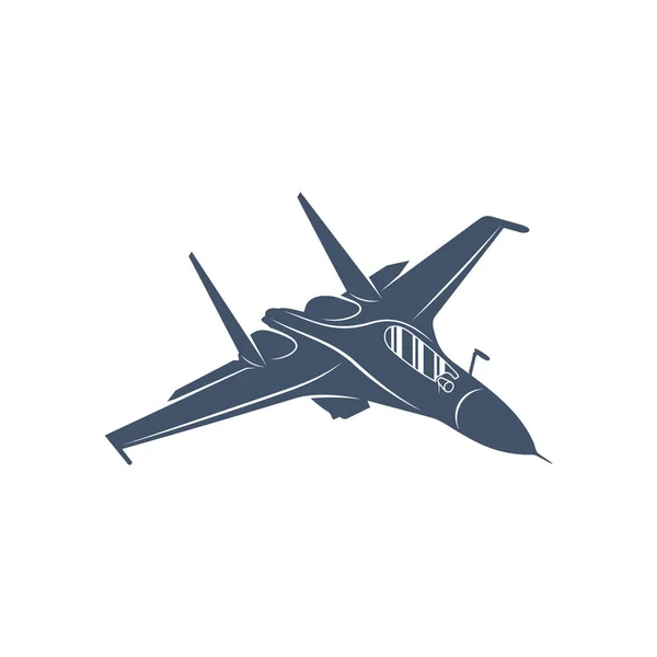 Návrhy Vektorových Ilustrací Vojenských Letadel Šablona Loga Stíhacích Trysek — Stockový vektor