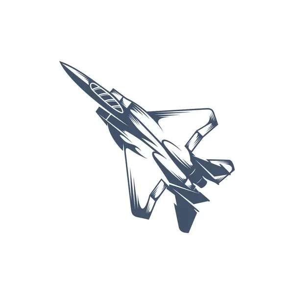 Illustration Vectorielle Avion Militaire Modèle Conception Logo Fighter Jets — Image vectorielle