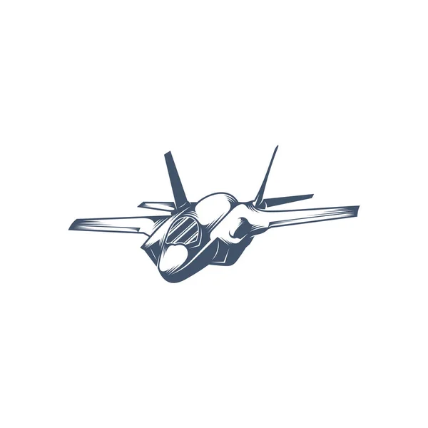 Militära Flygplan Vektor Illustration Design Fighter Jets Logotyp Design Mall — Stock vektor