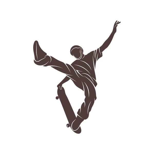 Дизайн Векторной Иллюстрации Скейтбордера Шаблон Логотипа Skateboarder — стоковый вектор