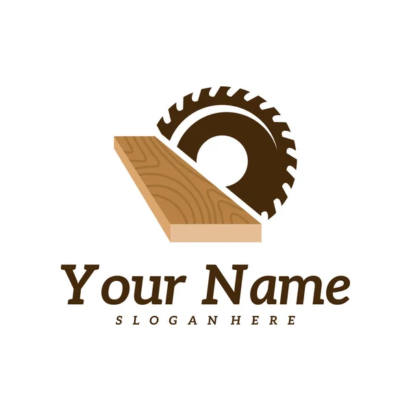 Дизайн Логотипа Резчика Древесины Векторная Иллюстрация Логотипа Creative Wood — стоковый вектор