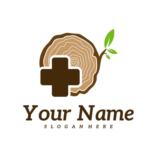 Дизайн Логотипа Wood Health Template Векторная Иллюстрация Логотипа Creative Wood — стоковый вектор