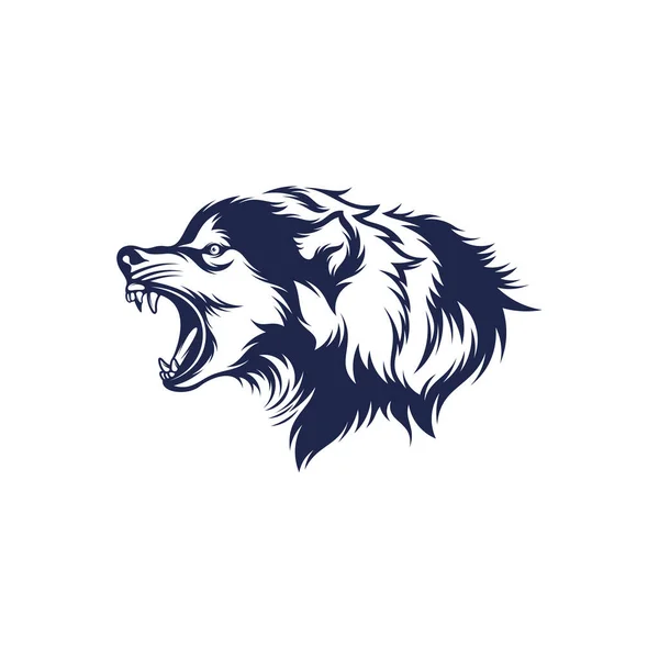 Головний Вовк Векторний Дизайн Ілюстрації Дизайн Логотипу Head Wolf Шаблон — стоковий вектор