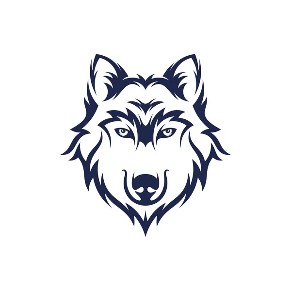 Hoofd Wolf Vector Illustratie Ontwerp Hoofd Wolf Logo Ontwerp Template — Stockvector