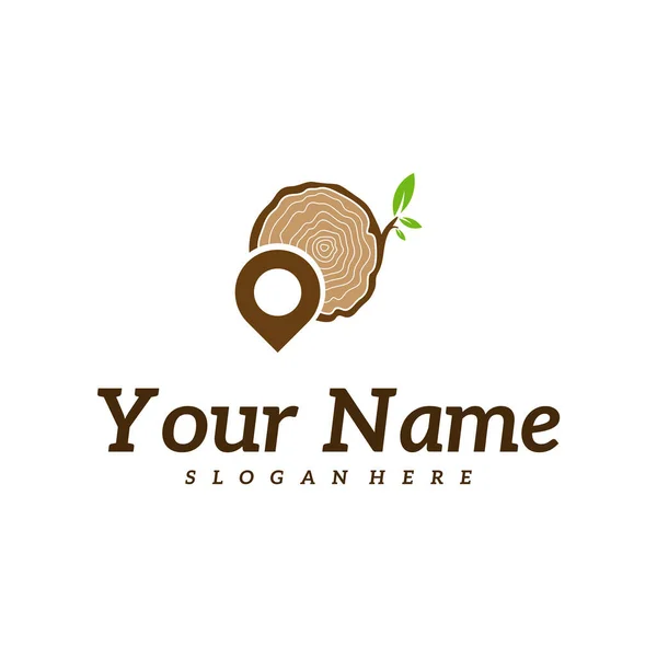 Wood Point Logo Design Vorlage Kreative Holz Logo Vektor Illustration Stockvektor